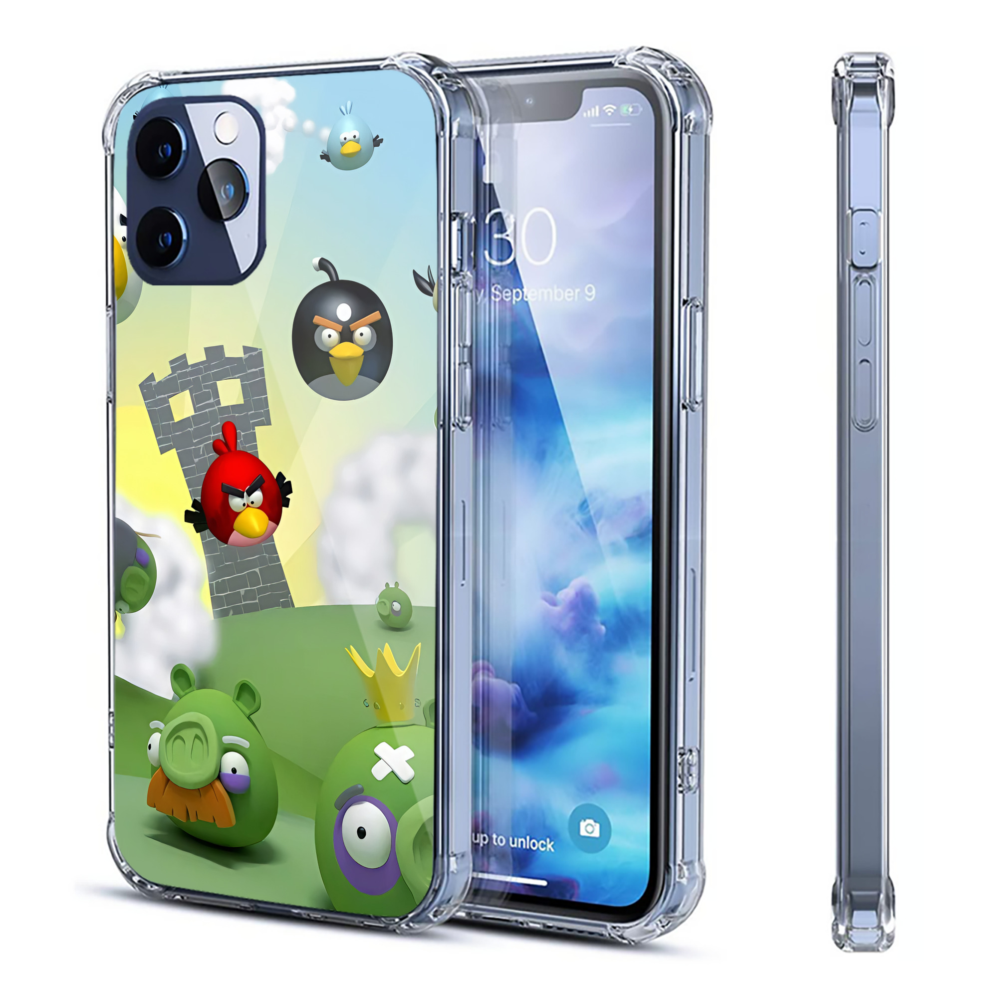 （画像用） Angry Birds アングリーバード 【iPhone 12シリーズ対応】透明スマホケース（クリアソフトケース）
